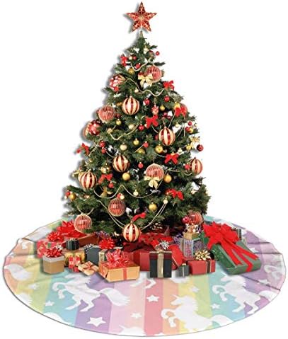Lveshop חמוד חמוד חד קרן עץ חג המולד חצאית יוקרה עגול מקורה מחצלת חוץ כפרי חג המולד עץ קישוטי חג （30 /36 /48 שלושה גדלים