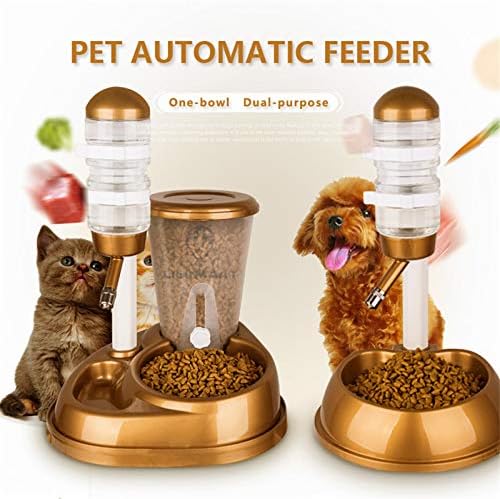 שימוש כפול לחיות מחמד חתול כלב אוטומטי מזין עם מים מזרקת גדול קיבולת מזון דלי ומים בקבוק מתקן עבור כלב חתול