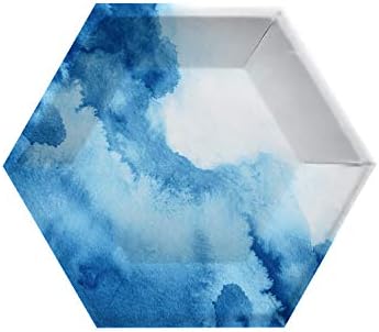 המרת יצירתי לשטוף בצבעי מים צלחות נייר כחולות, 10