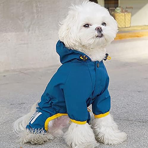 מעיל גשם של כלב רפלקטיבי כיסוי מלא פונצ'ו אטום למים עם כלבים בינוניים קטנים מעיל גשם נושם עם חור רצועה