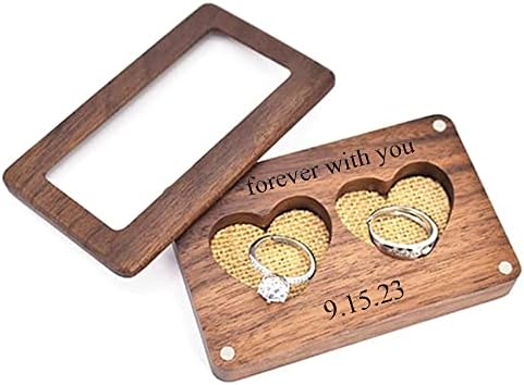 WEXIBAUYL מותאם אישית קופסת טבעת מעץ קופסת טבעת מעץ לטקס חתונה שם מותאם אישית קופסאות טבעות ארגוס