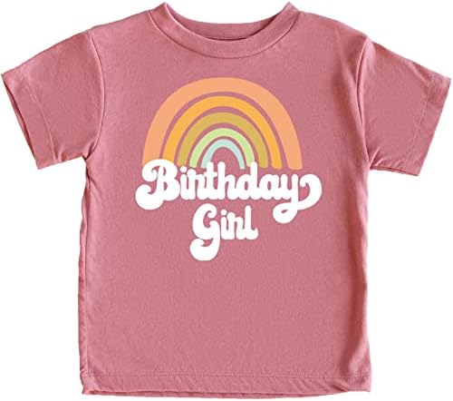 רטרו קשת לילדת יום הולדת חולצות צבעוניות לתלבושות יום הולדת לתינוקות ופעוטות