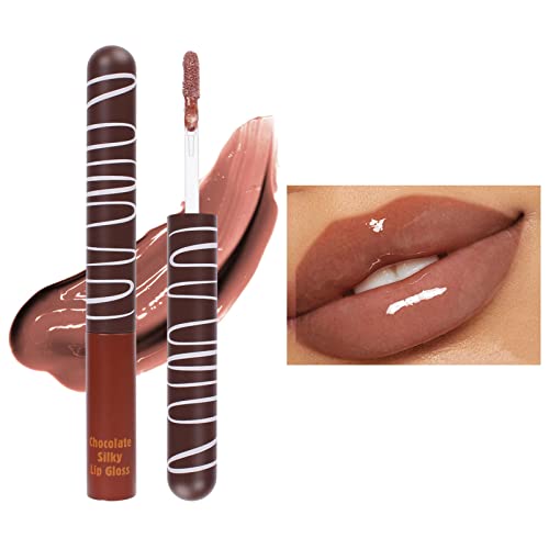 גלוס איפור קוריאני שוקולד זיגוג שפתיים לחות לחות לאורך זמן לחות ללא דביק עירום מים אור אפקט איפור נשי 5.5 מיליליטר רטוב