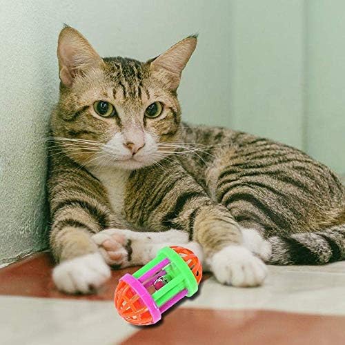LXIXD 10 חבילה צעצוע חיית מחמד פעמון בן שש עמודות פעמון פעמון חתול צעצוע חיית מחמד חתול צעצוע פעמון כדור כדור
