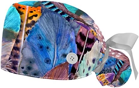 2 פאק כובע העבודה של נשים עם כפתורים סרט קשר עקרב עקרב גלגל המזלות הורוסקופ הורוסקופ סמל שיער ארוך שיער