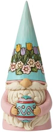 Enesco Jim Shore Heartwood Creek Gnome אוחז בפסלון ביצת פסחא, 7.48 אינץ ', רב צבעוני