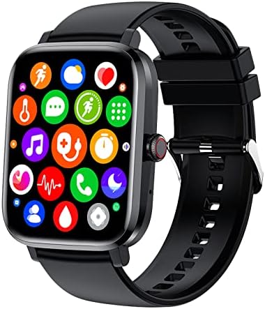 שעון חכם, 1.85 מסך מגע מלא שעון חכם עבור טלפונים אנדרואיד ו- iOS עם דופק וחמצן בדם, IP68 אטום למים, שעון חכם גשש כושר