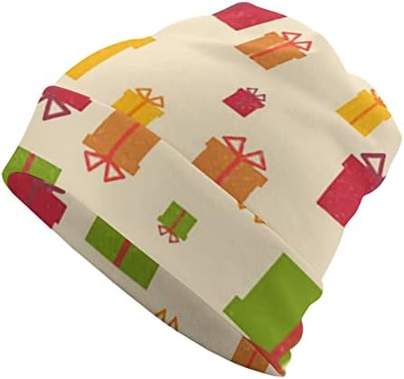 Baikutouan קופסאות מתנה בצבע חג המולד הדפס כובעי כפה לגברים נשים עם עיצובים כובע גולגולת