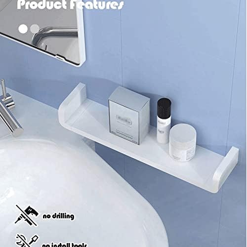 מדף אחסון Scymx Scymx מארגן מארגן אטום קיר אטום למים אביזרי אמבטיה פלסטיק לבנים ללא קידוחים