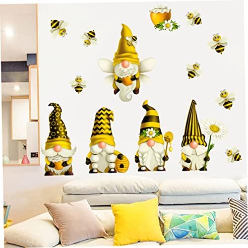 AMOSFUN LITTLE BEE BEE מדבקת קיר מדבקות קיר נשלף לחדר ילד עיצוב חלון חלון מדבקות קיר חדר שינה מדבקת סלון מדבקות קיר מדבקות