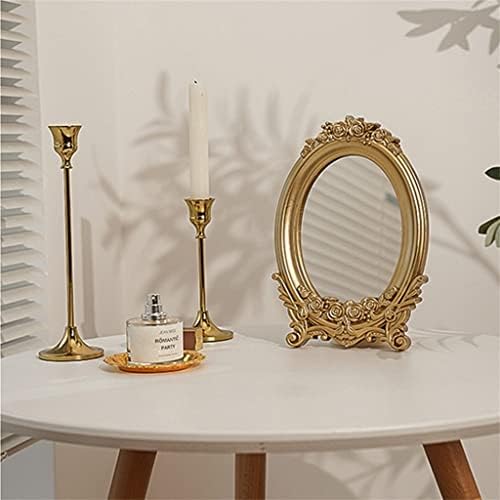 נורדי קטן עגול שולחן מראה מגש רטרו עומד מראה שינה שולחן איפור מראה עיצוב הבית (צבע :ב, גודל