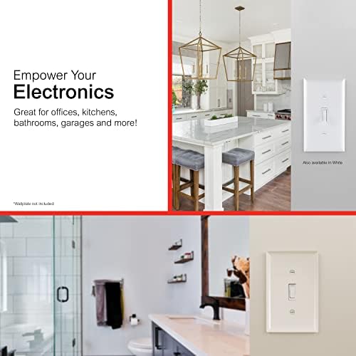 GE Home Home Switch Toggle Switch, עמוד יחיד, בקיר/כיבוי מאוורר ומתג אור החלפת, 15 אמפר, נהדר לבית, משרד ומטבח,
