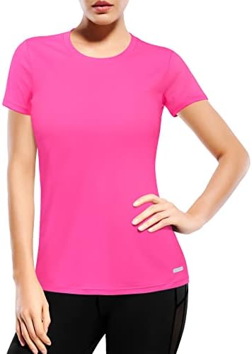 חולצות שרוול קצר לנשים מפעילות חולצות UPF 50+ הגנת שמש SPF מהירות טריקו אימון אתלטי יבש