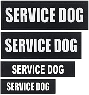 טלאי כלבי שירות, 2 פאק שחור נשלף טלאי אפוד לכלבים, טלאי כלבים עם גיבוי וו לרתום, כלב שירות באימונים