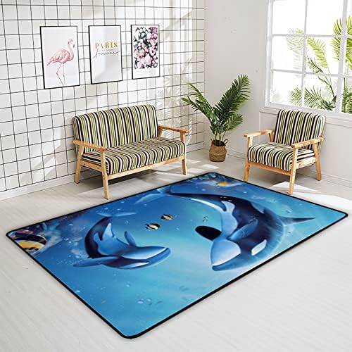זוחל שטיח מקורה משחק מחצלת מחצלת רוצחים מקסימים לווייתני אוקיינוס ​​לסלון חדר שינה חינוכי חינוך חינוכי שטיחים שטיחים 60x39in
