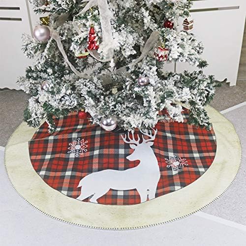 עץ חג המולד של עץ חג המולד קישטורים עץ חג המולד חצאית משובץ איילים עץ פתית שלג חצאית קישטורים לחג המולד למסיבת