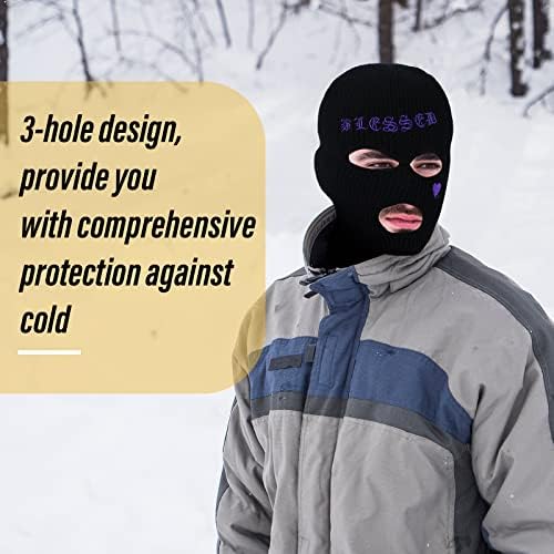 2 יחידות 3 חור סקי מסכת חורף גרב חם מלא פנים לסרוג מסכת סקי כובע מסכת סרוג מלא פנים כיסוי עבור גברים ונשים