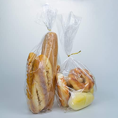 שקיות לחם לחם 150 חלקים-8 איקס 18 שקיות פולי שקופות עם קשרי טוויסט בחינם…