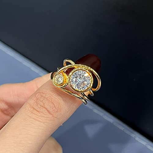 2023 חדש נשים של סדיר קו רב שכבתי יהלומי טבעת אופנתי טבעת אירוסין טבעת נשים נישואים