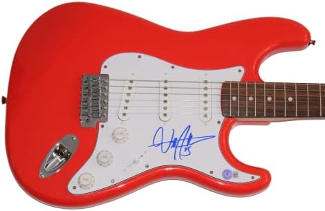 בילי מיתרים חתום חתימה בגודל מלא אדום פנדר סטראטוקסטר גיטרה חשמלית ב/בקט אימות בס קואה - צעיר סטאד רוק בלוגראס