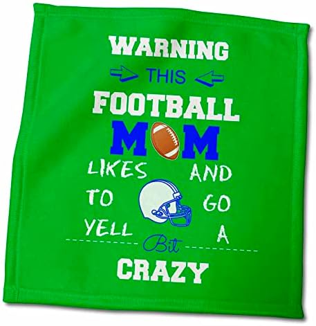 אזהרה 3 אזהרה את הכדורגל הזה אמא ​​אוהבת להשתגע כחול וירוק - מגבות
