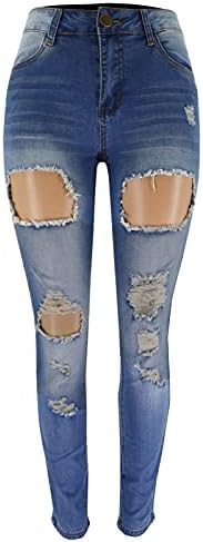 ג 'ינס מראה חותלות קרע ג' ינס גבוהה התחת ג 'ינס לנשים למתוח נשים של מותן במצוקה ג' וניורס מעלית מכנסיים