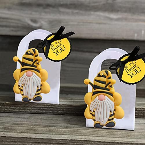 Mirabuy 20 PCS צהוב מחזיקי דבורה חמודים ברכבי דבורה דבורה דבורה מחזיקי מפתחות דבורת דבש דבורת גנום קישוט תליון לדבור