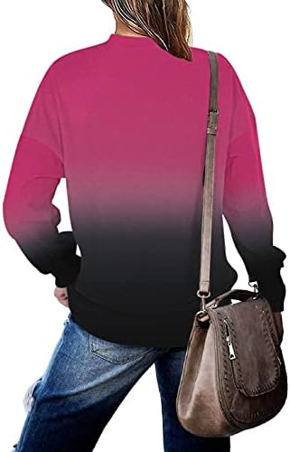 חולצות סווטשירטים של בופרי לנשים צוואר צוואר שרוול ארוך חולצות טוניקה