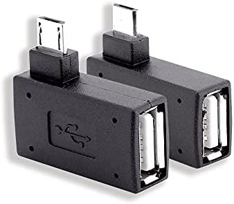 RGZHIHUIFZ 2-in-1 מיקרו USB OTG מתאם 90 מעלות זווית ימינה עם יציאת טעינה של מיקרו USB לזרמת מקל טלוויזיה, טלפון או