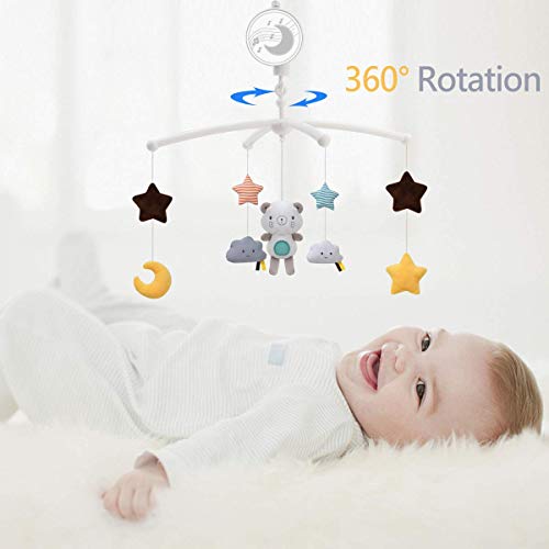 תינוק מוסיקלי עריסה נייד עם תליית מסתובב צעצועים, תינוק מיטת קישוט ליילוד בנים ובנות