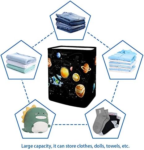 כוכבי לכת בחלל החיצון הדפסת אורנוס סל כביסה מתקפל, סלי כביסה עמידים למים 60 ליטר אחסון צעצועי כביסה לחדר שינה בחדר האמבטיה