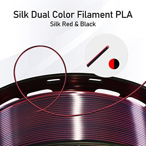 Mika3d 2 צבעים ב 1 משי אדום שחור Pla 3D נימה, 1 קג 2.2 קילוגרם חומר הדפסה תלת מימדי עם צבעים כפולים דיקרומטיים