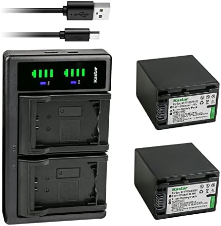 סוללת 3-חבילות סוללה NP-FV100 ו- LTD2 מטען USB תואם ל- Sony HDR-PJ260 HDR-PJ26 HDR-PJ30 HDR-PJ320 HDR-PJ330 HDR-PJ340