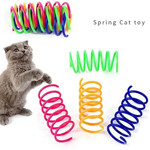 WWDZ 4/12 יחידות צעצוע אביב צעצועים אינטראקטיביים פלסטיים צבעוניים לחיית מחמד חתלתולים צעצוע כבד צעצוע עד CA G0T0 תרגיל