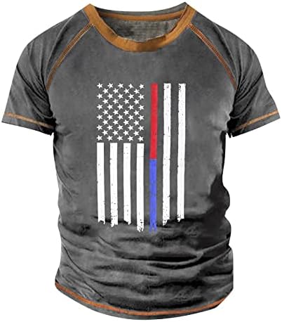 יום העצמאות גדול מדי חולצות גברים 2023 הדפסת דגל מזדמן הדפסת טיז גרפי מצחיק צווארון שרוול קצר