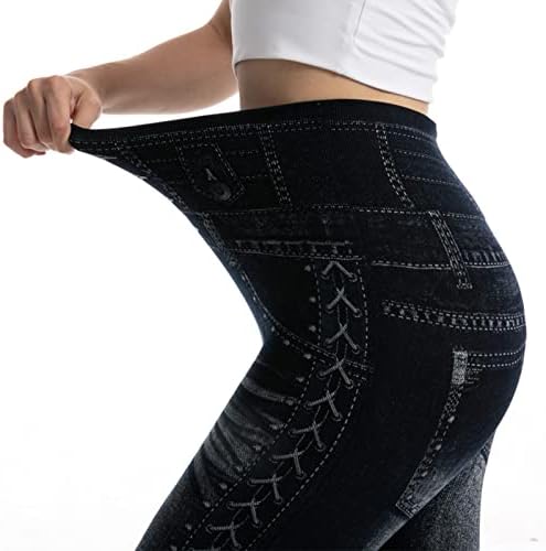 חותלות מתאימות לנשים ג'ינס אלסטי חותלות פס תרמי הדפס