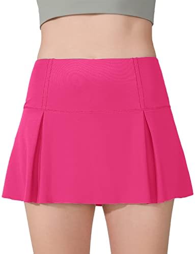 חצאית טניס של Husnainna לנשים נערות מיני חצאית גולף קפלים עם מותניים גבוהים עם ריצה אתלטית של מכנסיים קצרים