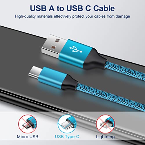 כבל USB Samsung Galaxy S23 מטען אולטרה 6ft+ 3ft USB ל- USB C כבל עבור Galaxy A54 A34 M14 S23+ A14 5G F04 M04 TAB A7