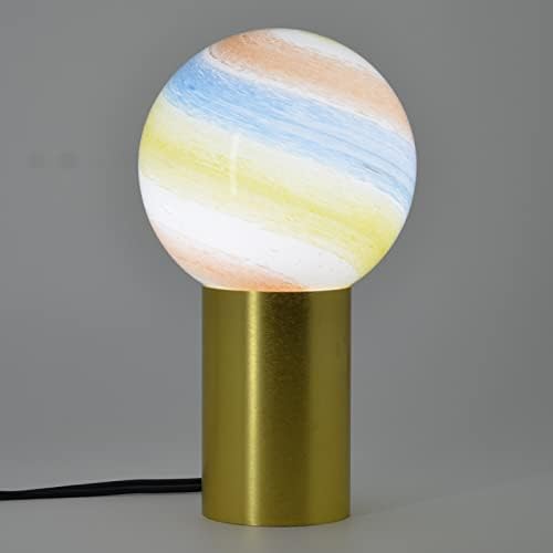 Weilailux מנורת ירח קטן, מנורת גלקסי, מנורת שולחן גלובוס זכוכית, מנורת מצב רוח LED לקישוט הבית חדר שינה סלון