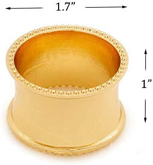 טבעות מפיות סט של 6 - מחזיקי טבעת מפית חרוזי זהב - עיצוב שולחן אידיאלי לקבלת פנים לחתונה/ארוחת ערב/מסיבות