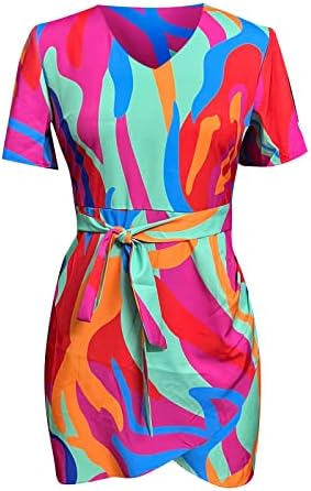שמלות קיץ לנשים 2023 פרוע לבוש מזדמן ללא שרוולים חוף אמצע מותניים צבע אחיד רופף v שמלות ללא שרוולים צוואר