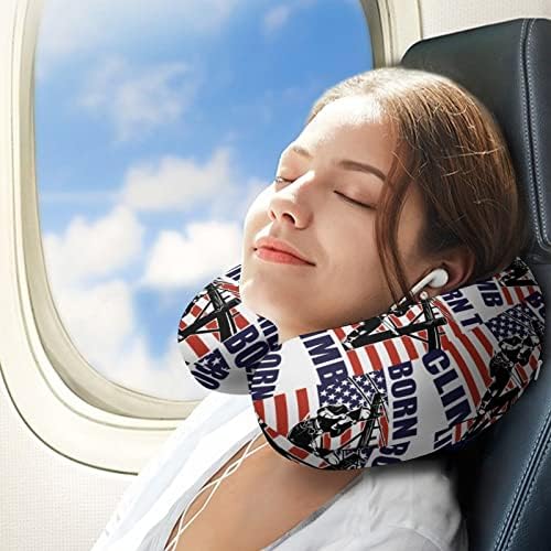 קו ליין עם דגל אמריקאי נסיעות בצוואר זיכרון כרית קצף טיסת ראש משענת שינה תמיכה בראש המשרד