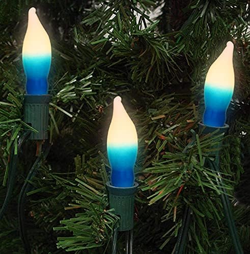 גות ' י 12 מארז לבן כחול חג המולד להבה צורת אור נורות, ג18 נר אור החלפת נורות לחג המולד חנוכה חשמלי נרות נברשות-7