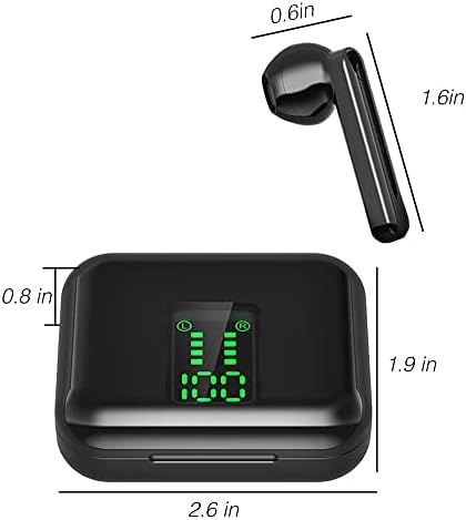 Edealz Bluetooth 5.0 אלחוטי לחלוטין IPX5 הוכחת מים והוכחת זיעה אוזניות אוזניות אוזניות מיקרופון, בקרות מגע, מארז טעינה של