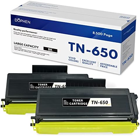 מחסנית טונר TN650 2 חבילות תואמות ל- TN650 TN620 TN580 TN550 החלפה לאח MFC-8890DW MFC-8870DW MFC-8480DN MFC-8660DN