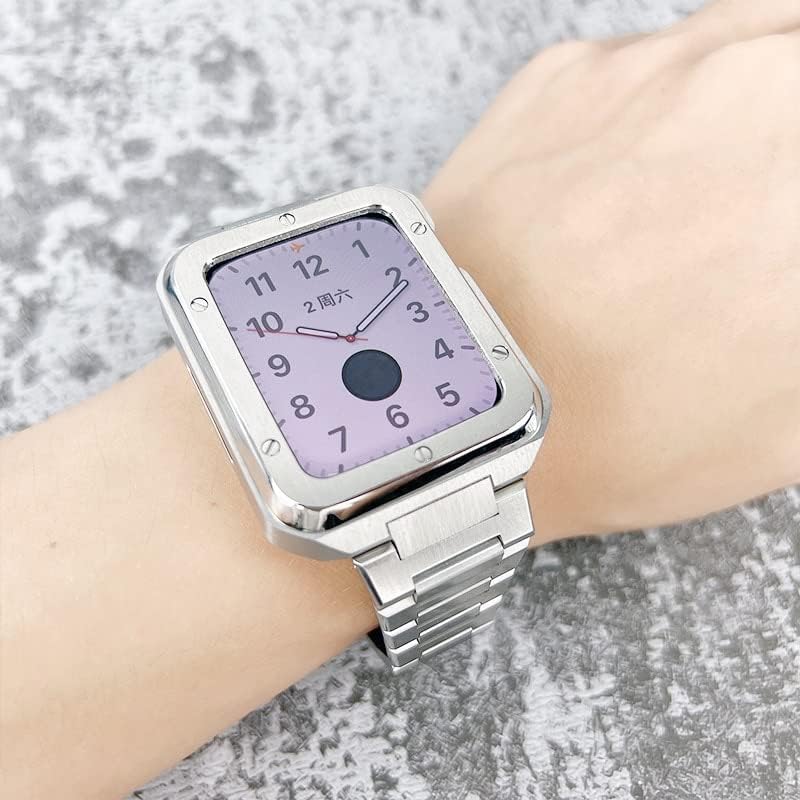 Zedevb 44 ממ ערכת שינוי נירוסטה ללהקה של Apple Watch 45 ממ ערכת ערכת מתכת רצועת מתכת לרצועת IWatch Series
