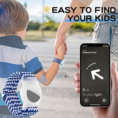 צמיד Airtag לילדים, צמיד כף היד של ניילון אוויר לילדים התואם לתפוח Airtag, צמיד מחזיק גשש GPS קל-משקל מתכוונן