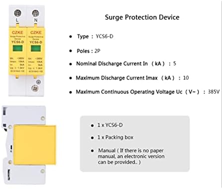 Tioyw YCS6 Series AC SPD 2P 385V מגן על מגן בית מגן על מכשיר מעצר מתח נמוך מתח נמוך