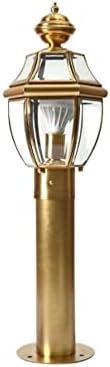 GJCQZQ אורות מסלול אורות אירופאים מנורה מזכוכית חיצונית מנורת פוסט מנורת וינטג 'נחושת IP55 אטום מים אטום חלודה רחוב אור