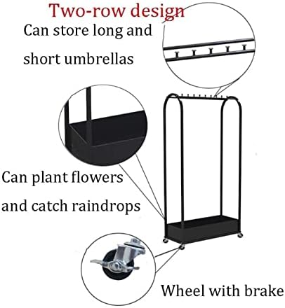 מעמד מתלה מטרייה של Xhalery, מחזיק מטרייה, מטרייה עומדת מטרייה דוכן סגנון אירופאי ברזל מחושל, יכול לאחסן 22 מטריות